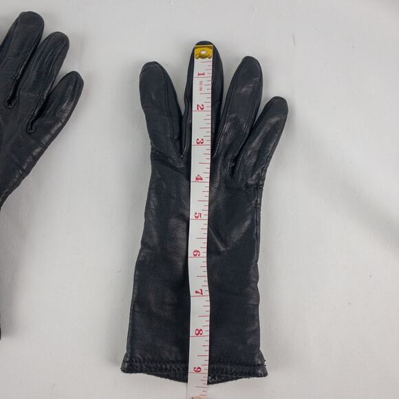 Grandoe Vintage Soft Black Vegan Leather Gloves Medium 7 - Picture 11 of 16